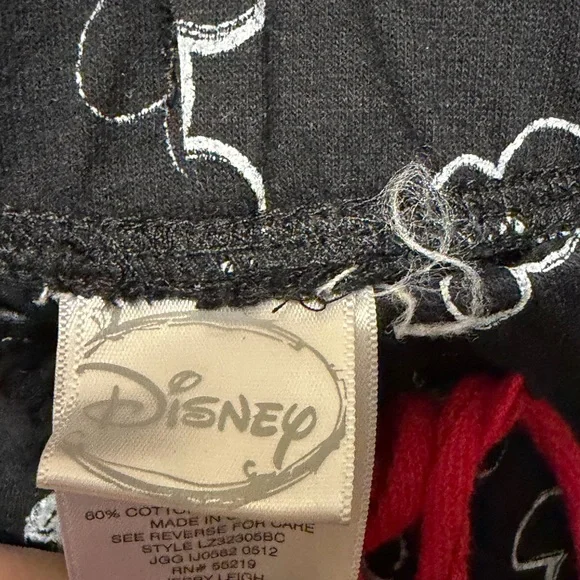 Juniors Mickey Mouse Pajama Pants with Red Drawstring - Picture 5 of 6